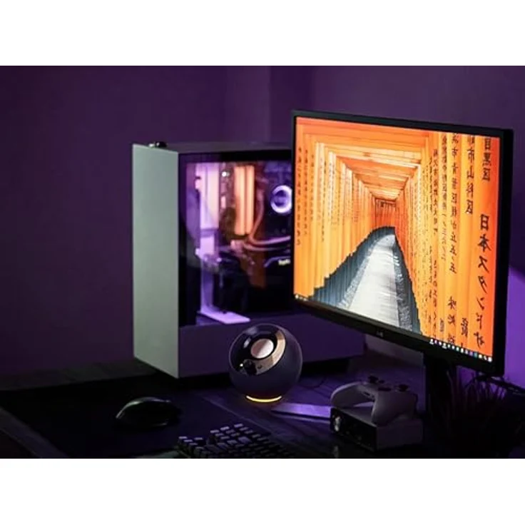 Creative Pebble SE RGB, 2.0 Stereo PC Lautsprecher mit integriertem Verstärker, Schwarz – Bild 2