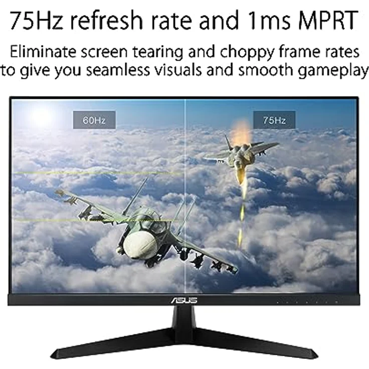 ASUS Eye Care VY229Q 21,5 Zoll Full HD Monitor - 75 Hz, 1ms MPRT, Adaptive Sync & FreeSync - IPS Panel (Rahmenlos, Schwarz) – Bild 3
