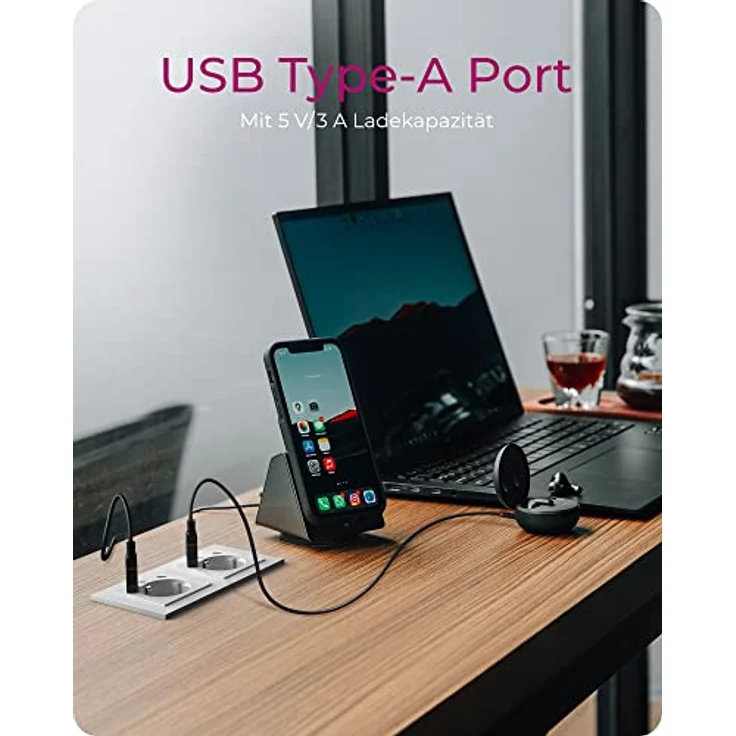 ICY BOX Steckdose mit USB Unterputz, 2X USB-C & 2X USB-A Ports, 2-Fach Wandsteckdose, IB-MPS4200W-PD, Weiß – Bild 4