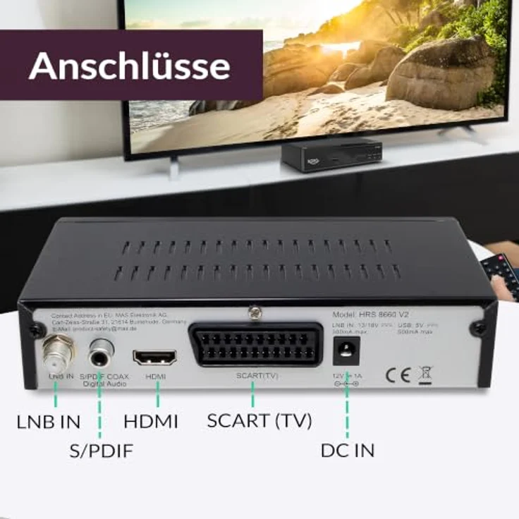 Xoro HRS 8660 V2 DVB-S/S2 SAT-Receiver mit PVR, Unicable, USB-Mediaplayer, 12 V, Timeshift und 8 Aufnahme-Timer für ASTRA 19,2° – Bild 5