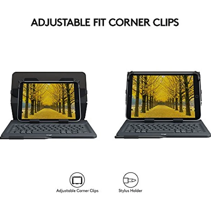 Logitech Universal Folio Tablet-Hülle mit Kabelloser Tastatur, Bluetooth, 2-Jahre Batterielaufzeit, Für 9 Zoll- 10 Zoll Tablets, Apple, Android & Windows-OS, Spanisches QWERTY-Layout - schwarz – Bild 3