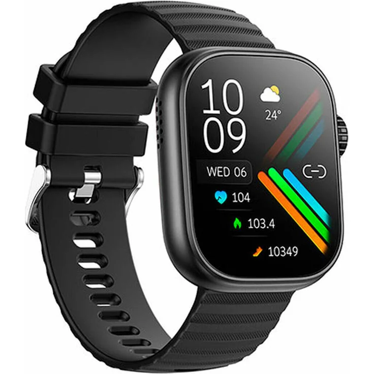 Aiwa SW-A700, Smartwatch mit 2,01-Zoll-IPS-Touchscreen, wasserdicht nach IP67, Herzfrequenz- und Blutdruckmessung, 14 Tage Akkulaufzeit, kompatibel mit Android und iOS