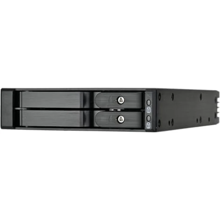 Silverstone FS202B-V2, 3,5’’ Geräteschacht für zwei 2,5’’ SAS/SATA Hot-Swap-Einschübe, Voll-Aluminiumgehäuse mit Haarstruktur-Oberfläche, inklusive Sicherheitsverschluss und Laufwerkstatus-LED – Bild 4