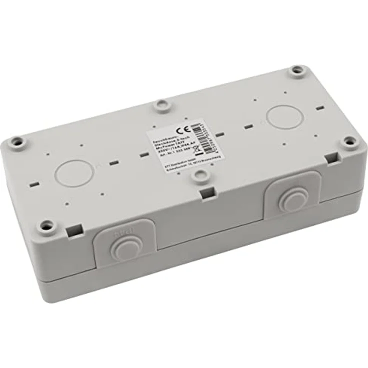 MC POWER Feuchtraum Dreifach-Steckdose TAFF, Aufputz, IP44, spritzwassergeschützt, grau, schwarzer Federdeckel, 250V~/16A für Garten, Keller, Bad, Werkstatt – Bild 4