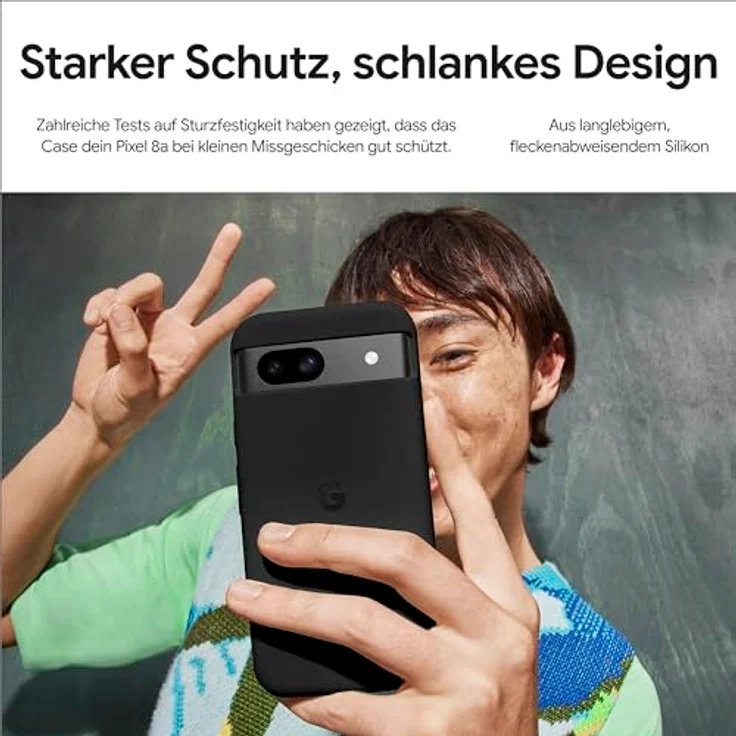Google Pixel 8a Case – Langlebiges, fleckenabweisendes Silikon – Schutzhülle für Android-Smartphone – Porcelain – Bild 2