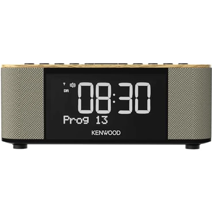 Kenwood CR-ST40DAB-M - Stereo Radiowecker mit 3 Weckzeiten, DAB+, UKW, BLUETOOTH, USB, Ladefunktion, großes Display, 5-stufig dimmbar, 6 Watt RMS, Stationsspeicher, Holz-Look – Bild 2