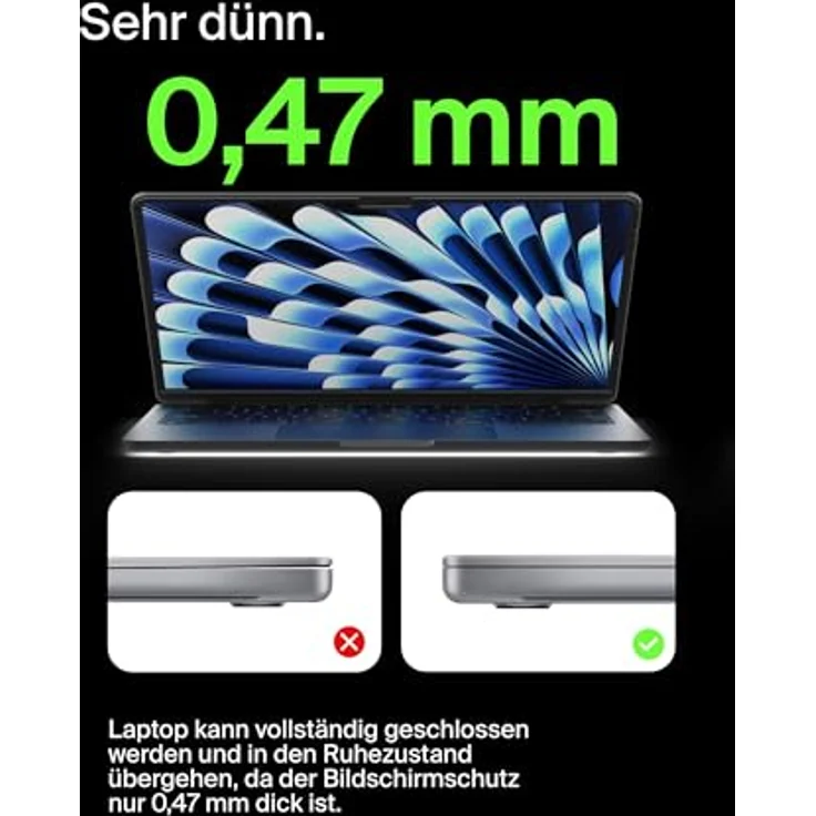 Belkin ScreenForce TruePrivacy Bildschirmschutz für MacBook Air 15" M2, entspiegelte Blickschutzfolie mit Silikonrand, Härtegrad 2H, leichter Anbringung und Wiederverwendbarkeit – Bild 4