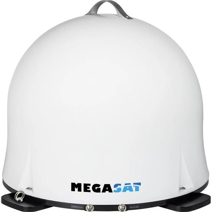 Megasat Campingman Portable 4, mobile Satellitenantenne mit 32,6 dBi, 10,7 - 12,75 GHz, weiß, inklusive Auto-Skew-Funktion und GPS-Empfänger