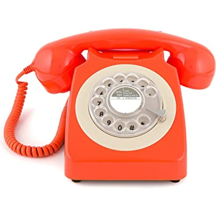 GPO 746ROTARYORA Retro Telefon mit Wählscheibe im 70er Jahre Design - Orange – Bild 2