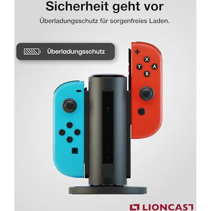Lioncast Joy-Con Quad-Charger für Nintendo Switch, Controller Ladestation mit stabilem Stand, LED-Ladeanzeige – Bild 6