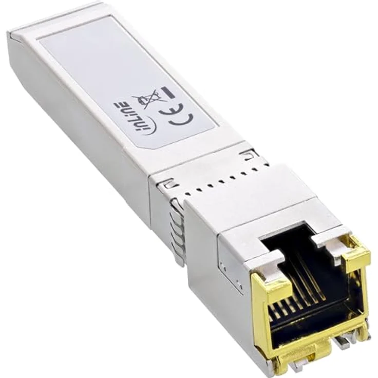 InLine SFP+ Modul 10GBase-T, Transceiver mit RJ-45 Buchse, 10 Gb/s Übertragungsrate für Distanzen bis zu 30 Metern – Bild 1
