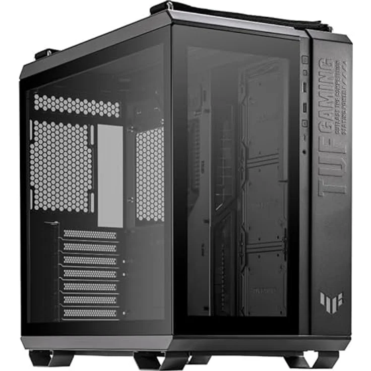 ASUS TUF Gaming GT502 Horizon TG ARGB Schwarz, Doppelkammergehäuse mit Panorama-Design und Glasplatte, 4 vorinstallierte ARGB-Lüfter, Hochgeschwindigkeits-USB-C-Anschluss, werkzeuglose Montage – Bild 3