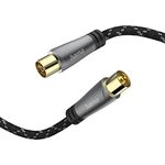 Hama Antennen-Anschlusskabel 120 dB, Koax-Stecker - Koax-Kupplung, 3 m, Schwarz/Grau, Hi-Def Übertragung