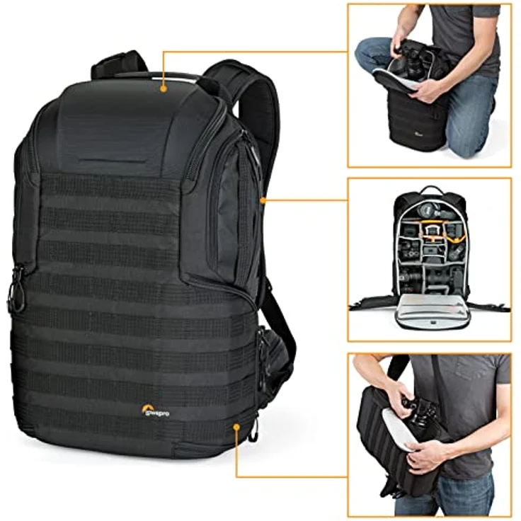Lowepro ProTactic 450 AW II Modularer Rucksack mit Allwetterhülle, Kameratasche für Profis, Einsteckfach für Laptops bis zu 15 Zoll, Rucksack für Profi-Kameras und Drohnen, LP37177-GRL, Schwarz – Bild 3