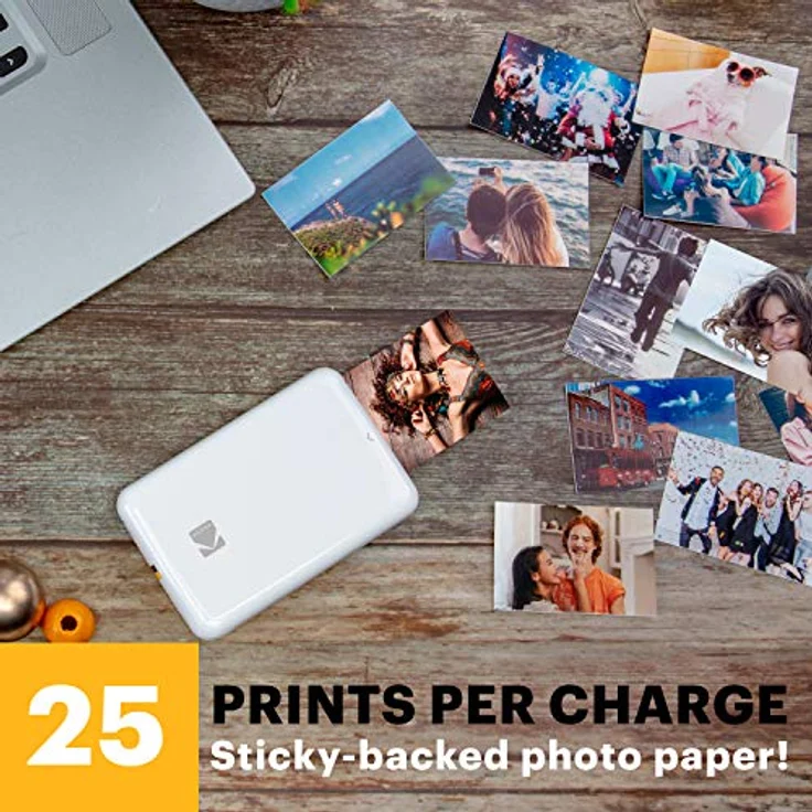 KODAK Step Sofort-Smartphone-Fotodrucker - Tragbarer Mini-Farb-Mobilfotodrucker - Zink 2x3” Klebefotos - Bluetooth-kompatibel mit iOS- & Android-Geräten - Spaßige Bearbeitungs-App - Weiß – Bild 3