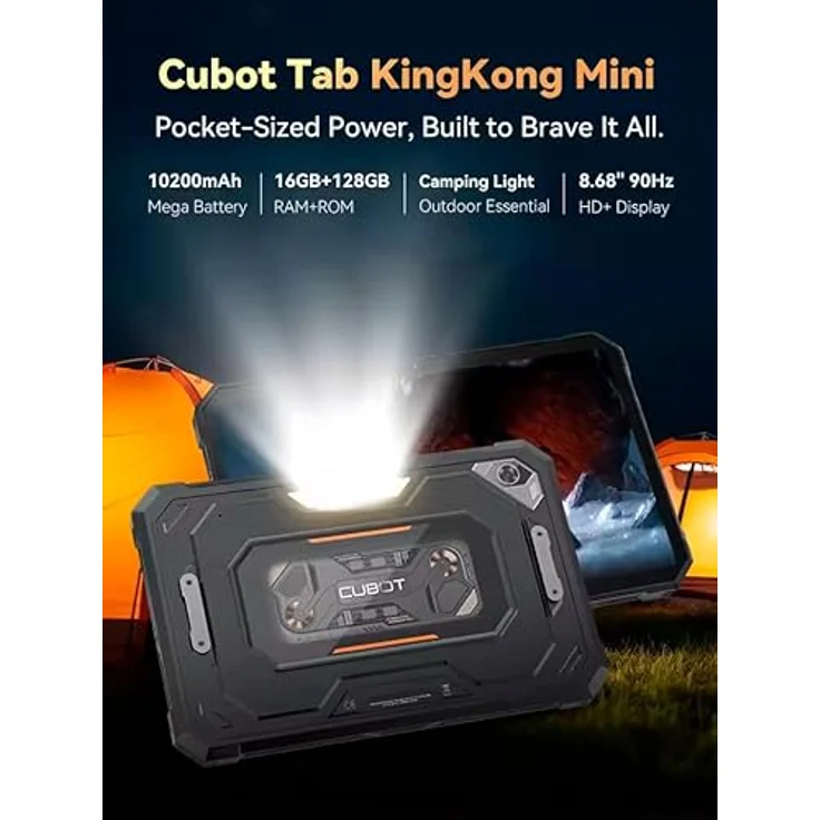 CUBOT Tab Kingkong Mini, 8,68 Zoll HD+ Tablet mit 16 GB RAM, 128 GB ROM, 48 MP Kamera, 10200 mAh Akku, 4G Dual SIM, Schwarz – Bild 5