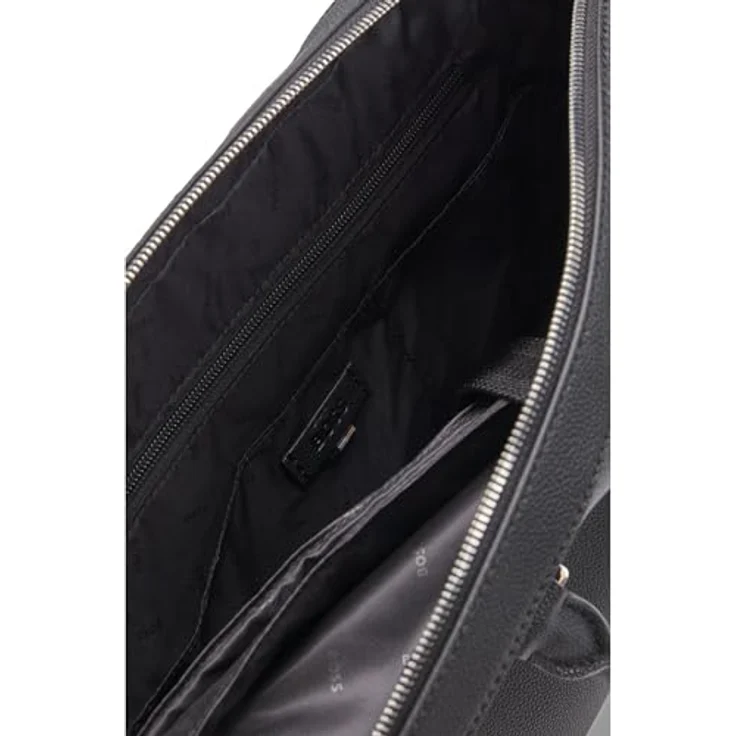 BOSS Aktentasche Ray S, Document-Bag, Messengerbag, Trolley-Aufsteck-System in genarbtem Kunstleder, schwarz – Bild 7