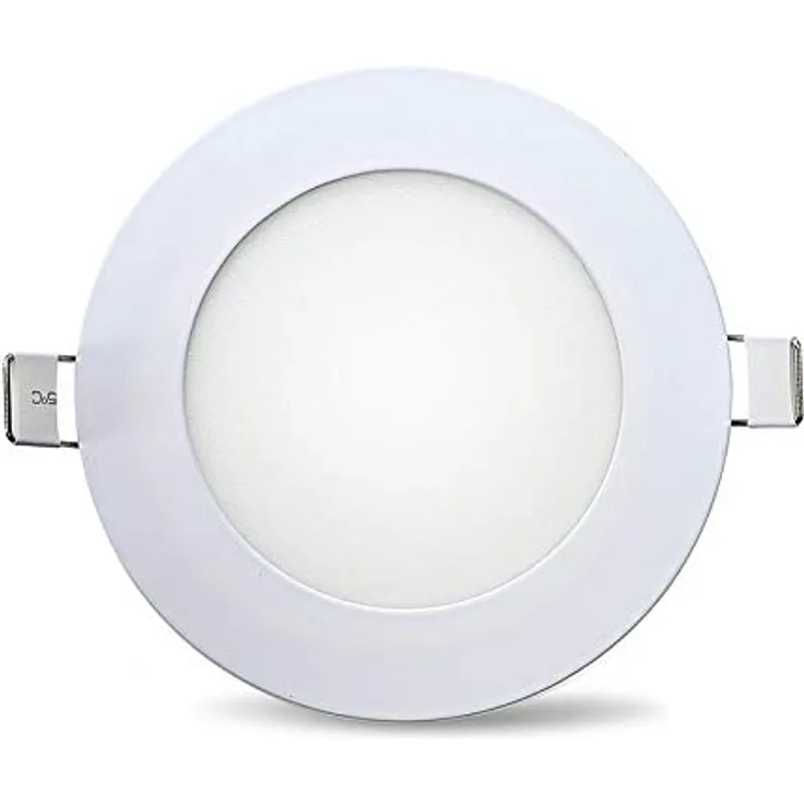 ENERGMiX 6w Einbauleuchte Deckeneinbau Panelleuchte Deckenlampe slim Flach Ø12 cm Warmweiß LED Panel mit extra flachem Design und hoher Energieeffizienz