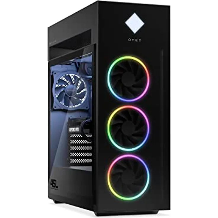 Omen Gaming PC | Intel Core i9-13900K | 64 GB DDR5 RAM | 4 TB SSD | NVIDIA GeForce RTX 4090 | Windows 11 Home | Schwarz | Seitenfenster | RGB-Lüfter | Flüssigkeitskühlung & Omen Cryo Chamber