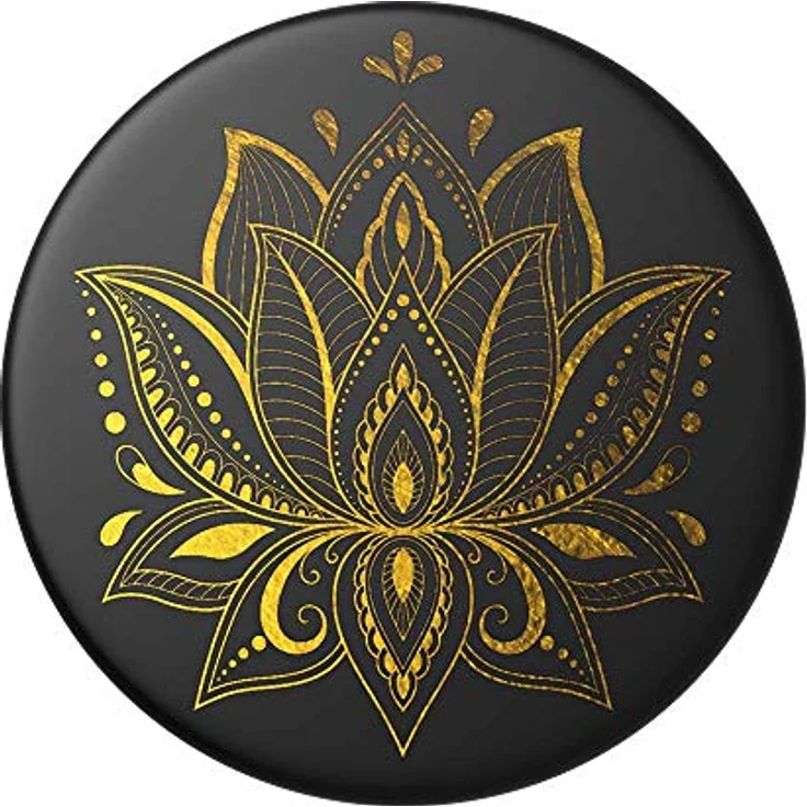 PopSockets PopGrip Golden Prana Black, Handy-Greifer für einhändige Nutzung und Anti-Drop-Funktion, kompatibel mit allen PopSockets Zubehörteilen – Bild 1