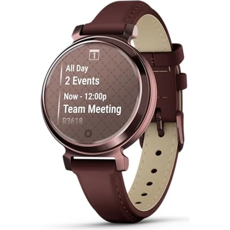 Garmin Lily 2, kleine und stilvolle Smartwatch, verstecktes Display, gemusterte Linse, bis zu 5 Tage Akkulaufzeit, Maulbeere – Bild 2