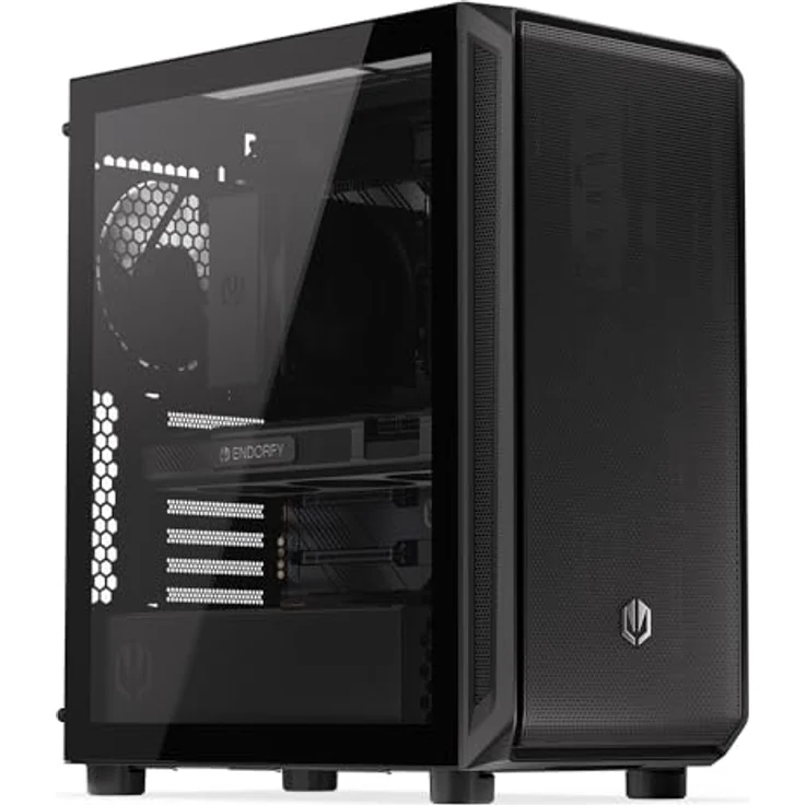 ENDORFY Arx 500 Core, PC-Gehäuse mit gehärteter Glas-Seitenwand, 2x140-mm-Lüfter, hohe Kompatibilität, einfache Konfiguration und Wartung, EY2A016 – Bild 1
