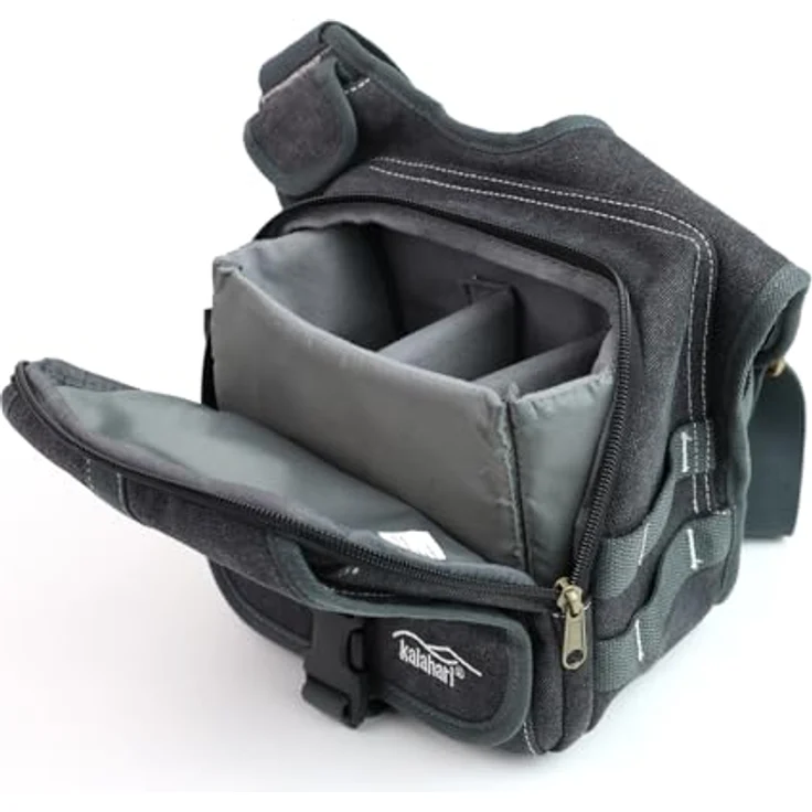 Kalahari K-51 Kikao Canvas Fototasche schwarz – Bild 5