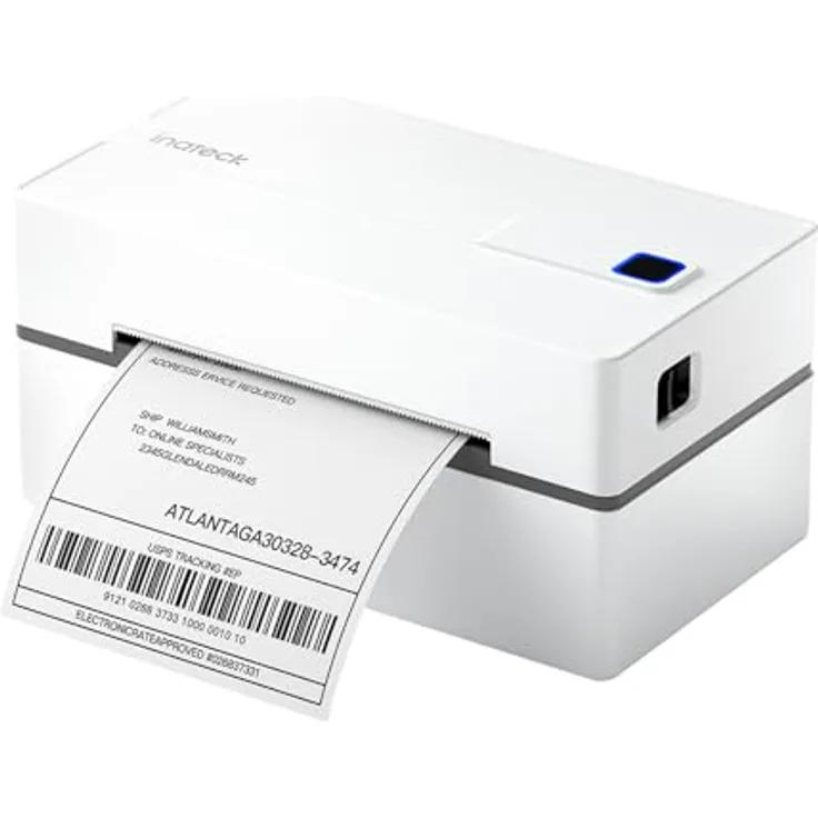 Inateck Bluetooth Thermo-Etikettendrucker, 4x6 Versandetikettendrucker mit schnellem Druck von 150 mm/s, USB und App-kompatibel für iOS und Android