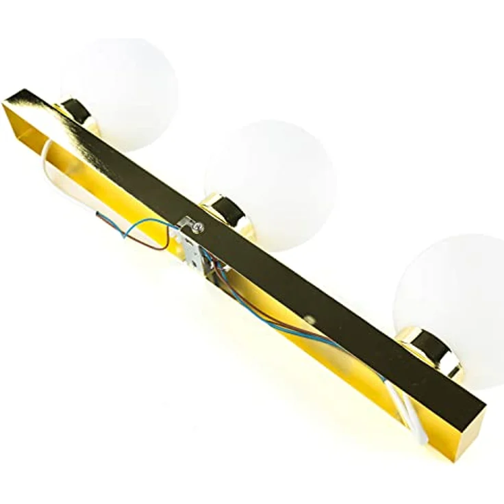 Licht-Erlebnisse Deckenleuchte Bad mit 3 Kugeln Metall Glas in gold 3x G9 Badezimmer Flur Innen Deckenlampe zeitlos Leuchtmittel wechselbar – Bild 4