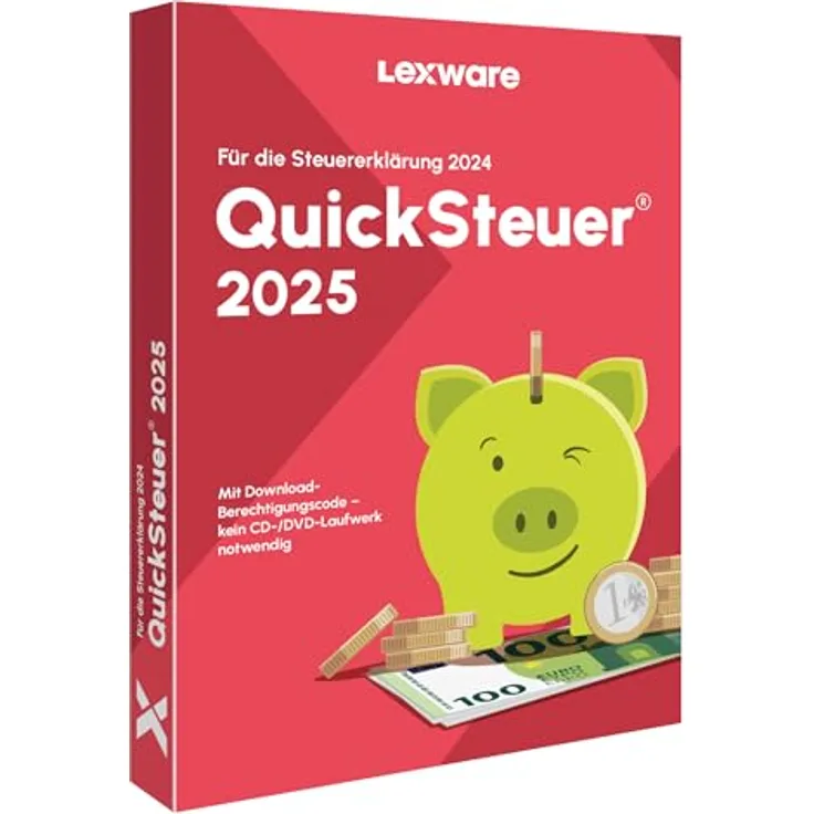 Lexware QuickSteuer 2025 (für Steuerjahr 2024) | Minibox | Private und gewerbliche Steuererklärung, für Windows 10, 11