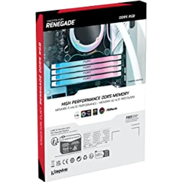 Kingston FURY Renegade Weiß RGB XMP 16GB 8000MT/s DDR5 CL38 DIMM Desktop Gaming Speicher - KF580C38RWA-16 – Bild 4