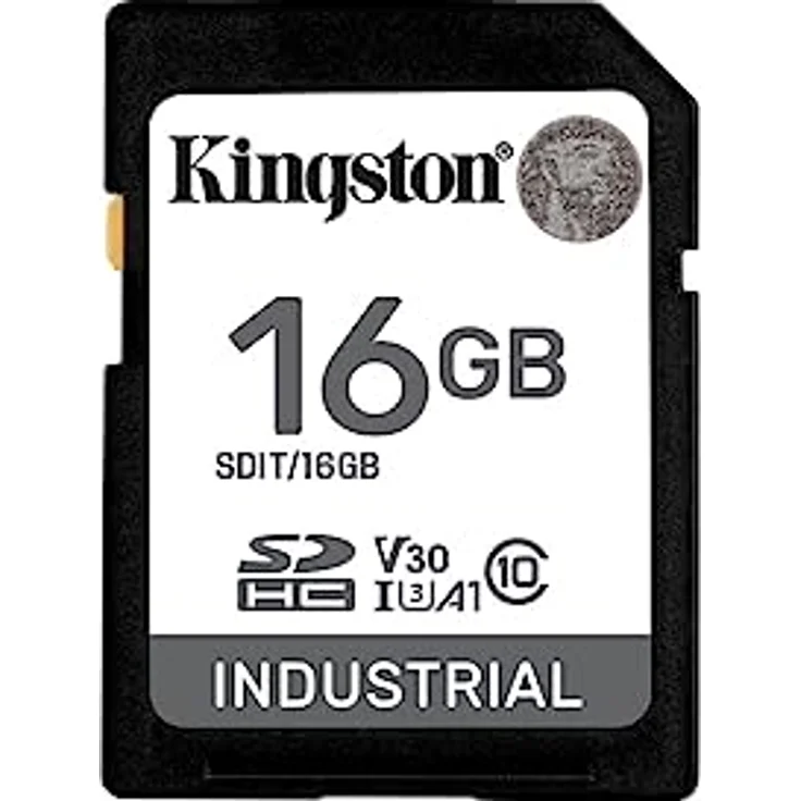 Kingston Industrial 16 GB SDHC Speicherkarte, schwarz, UHS-I U3, Class 10, V30 – Bild 1