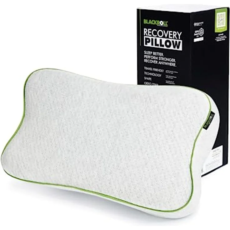 BLACKROLL® Recovery Pillow (50 x 30 cm), Ergonomisches Nackenkissen aus Viscose Memory Schaum, Grau, mit Travel Bag für Reisen, Made in Germany – Bild 1