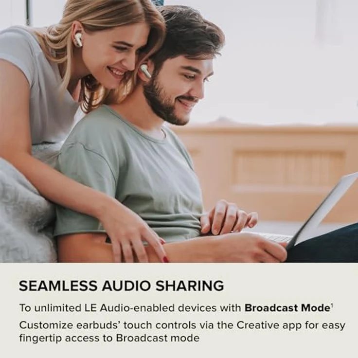 Creative Zen Air Plus (Kabellos), True Wireless-Kopfhörer mit aktiver Rauschunterdrückung, Cremefarben – Bild 3