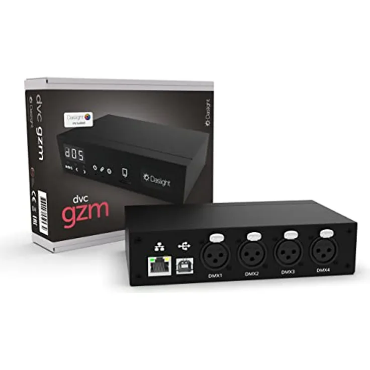 DasLight DVC GZM, DMX-Schnittstelle mit USB-B und Ethernet-Anschluss, 1536 DMX-Kanäle, erweiterbar auf 2048 Kanäle