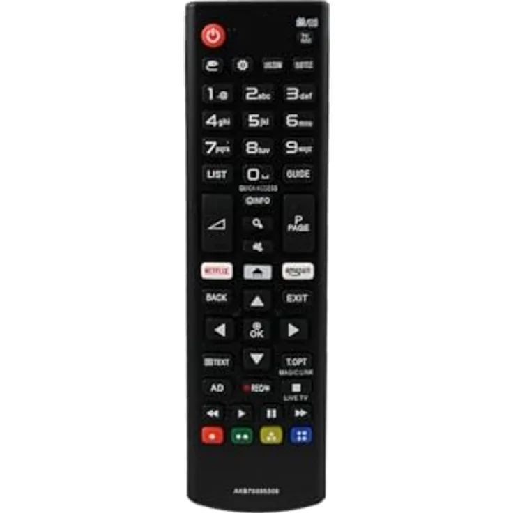 azurano Fernbedienung für LG AKB75095308 für LG Smart TV Netflix & Amazon Video Direkttasten, geprüfte Qualität ohne Programmierung, schwarz