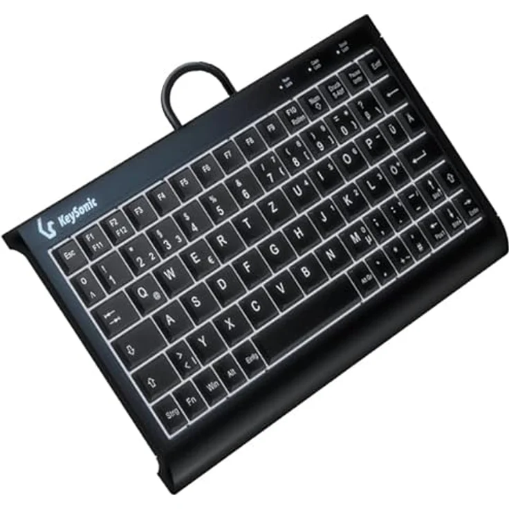KeySonic TAS KSK-3011ELC (DE) Super-Mini Tastatur mit Nummernblock, Schwarz – Bild 1