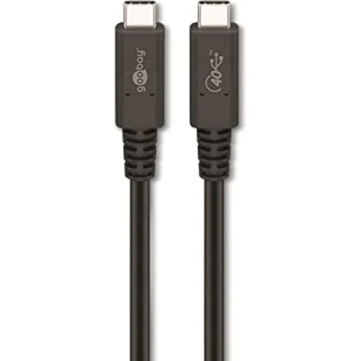 GOOBAY USB-C Kabel, USB4.0 Gen3x2, Stecker/Stecker, 1,0m, bis zu 40 Gbit/s, schwarz – Bild 2