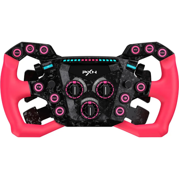 PXN WTL GT ONE Racing Wheel Pink Edition, 300mm Formula Wheel mit Carbon Paddles und RGB LEDs
