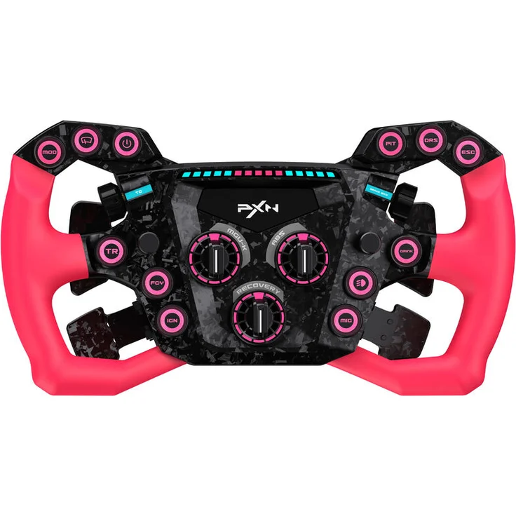 PXN WTL GT ONE Racing Wheel Pink Edition, 300mm Formula Wheel mit Carbon Paddles und RGB LEDs