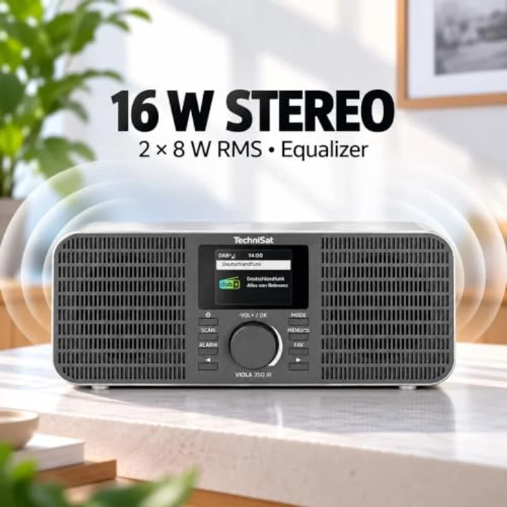 TechniSat VIOLA 350 IR – 16 Watt Stereo Internetradio mit DAB+, UKW, Bluetooth 5.3, AUX in, Silber – Bild 4