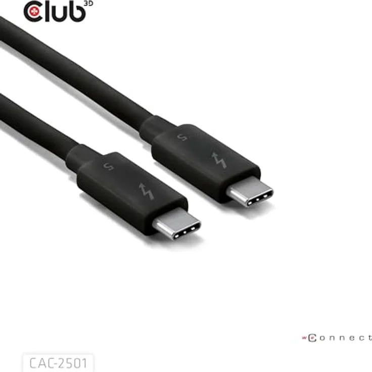 Club 3D Club3D Thunderbolt 5 Kabel, 1 m, 8K bei 240 Hz, 120 Gbps, USB 4.0, 240 W, zertifiziert – Bild 4
