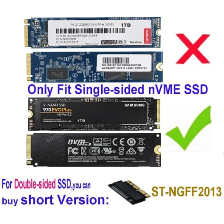 M.2 nVME SSD Adapter Card Upgrade Kits, kompatibel mit MacBook Air (2013–2017 Jahr) und MacBook Pro (Ende 2013–2015 Jahr,Nicht geeignet Anfang 2013 Jahr), iMac – Bild 2