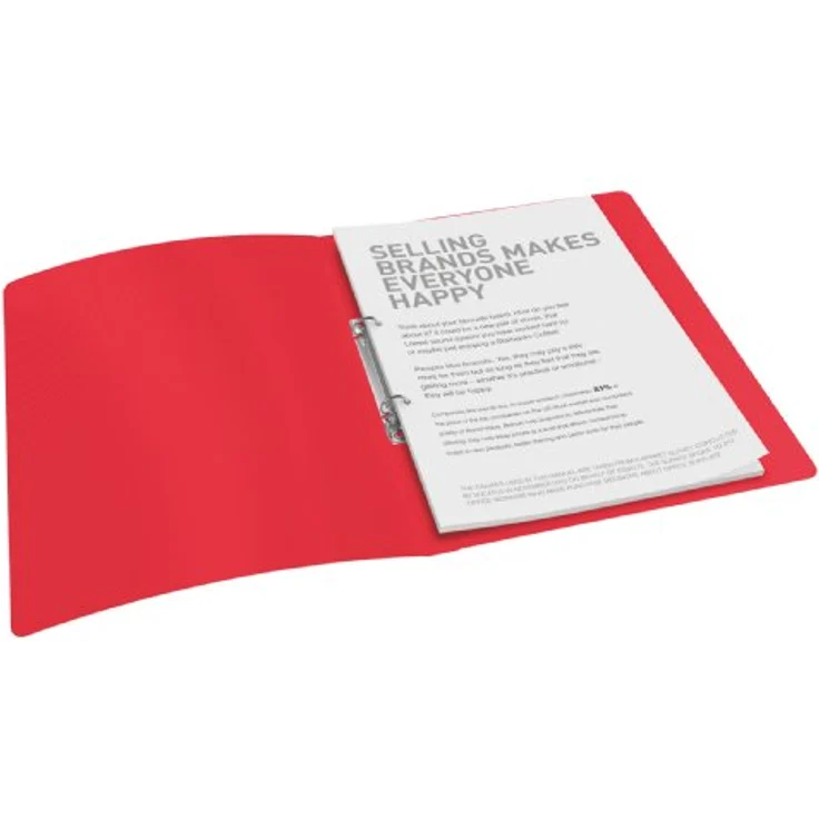 Esselte VIVIDA Ringbuch, transluzent rot, A4, 2-Ring Mechanik, mit Rückenschild im VIVIDA Design – Bild 2