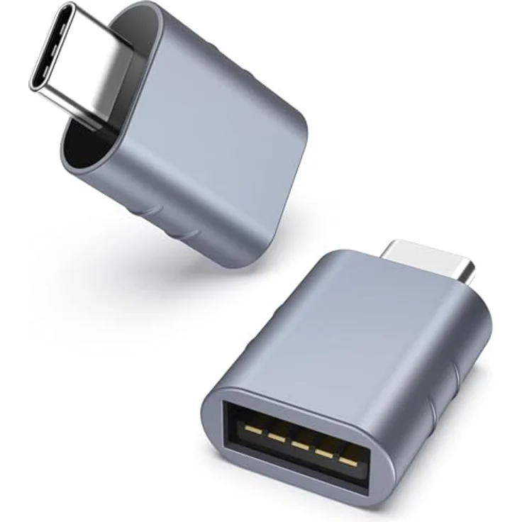 Syntech USB-C-auf-USB-Adapter, 2 USB-C-Stecker-auf-USB-3-Buchsen-Adapter, schnelle Datenübertragung bis zu 5 Gbit/s, kompatibel mit iPhone 16 Pro Max, MacBook Air Pro 2020 und weiteren Geräten, Blau – Bild 1