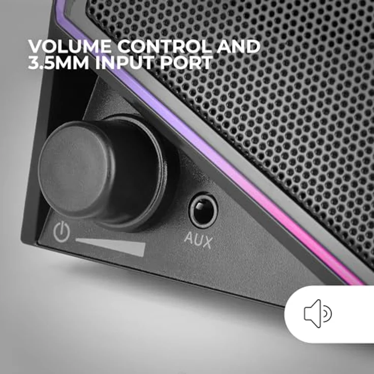 Mars Gaming MS72, Gaming-Lautsprecher 15W mit RGB Flow Beleuchtung, 2 Aktive Treiber, DSP-Chipsatz, Plug&Play USB- und 3,5mm-Klinkenanschluss, Lautstärkeregler, Schwarz – Bild 5