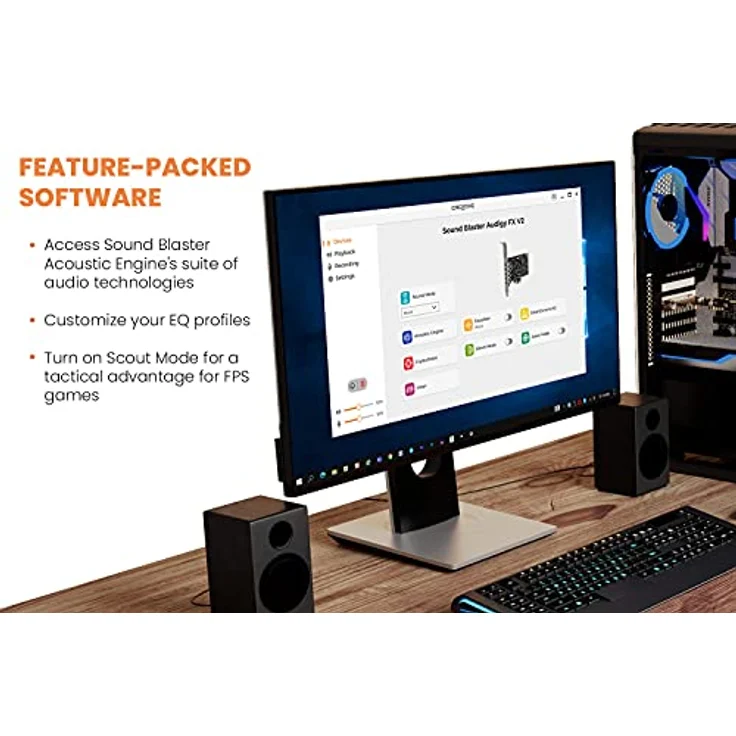 CREATIVE Sound Blaster Audigy Fx V2 Aufrüstbare hochauflösende interne PCI-e-Soundkarte mit diskretem 5.1-Sound und virtuellem Surround, Scout Mode, SmartComms Kit für PC – Bild 5