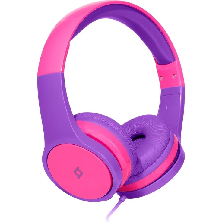 TTEC Wired On-Ear-Kopfhörer Bubbles Kids, Pink-Lila, 85 dB Limit, verstellbares Kopfband