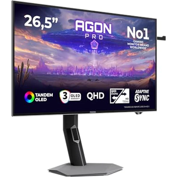 AOC AGP277QKDC 27 Zoll W-OLED Monitor mit HDR500 True Black, Höhenverstellung und integriertem USB Hub – Bild 1