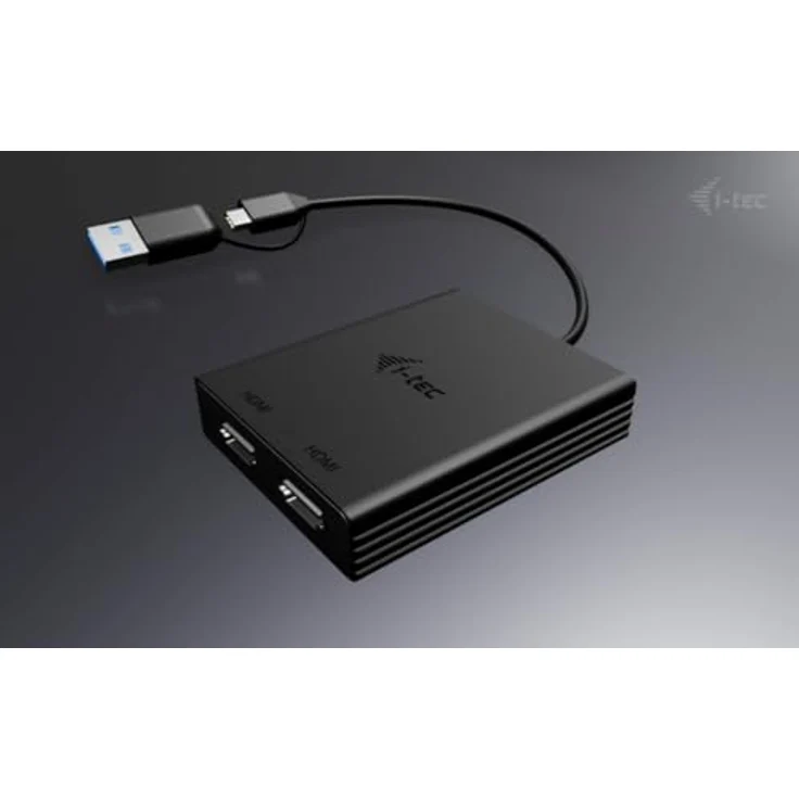 i-tec USB-A/USB-C Dual 4K HDMI VideoAdapter, DisplayLink, 2x HDMI, Windows 10/11, macOS, Linux Ubuntu - Schwarz – Bild 4